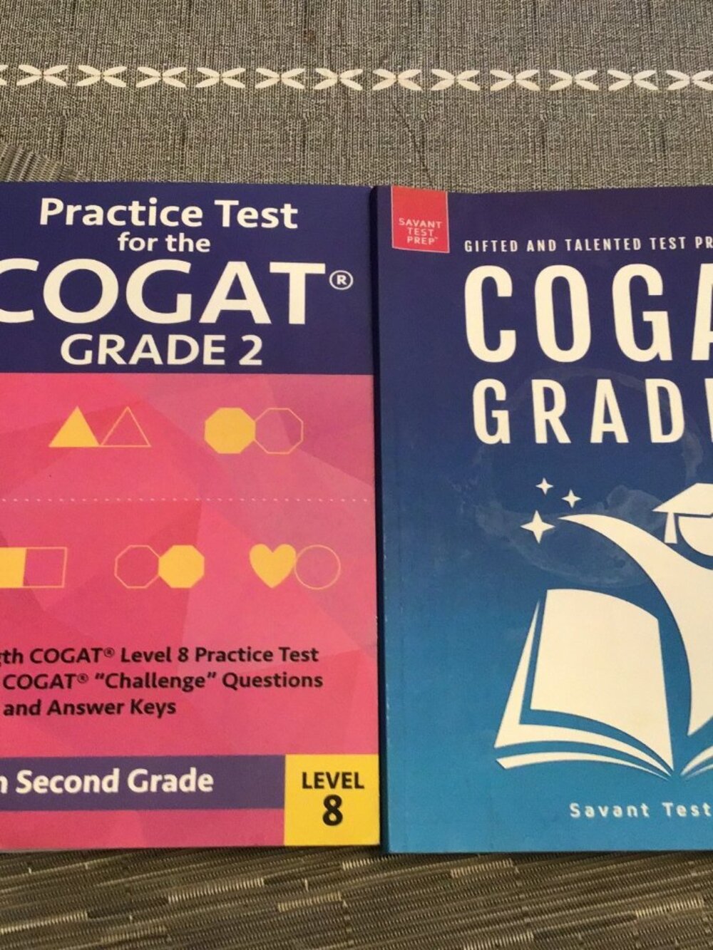 Lot of 2 Books w/Practice Tests for the COGAT Test, 2nd Grade; Gifted Education